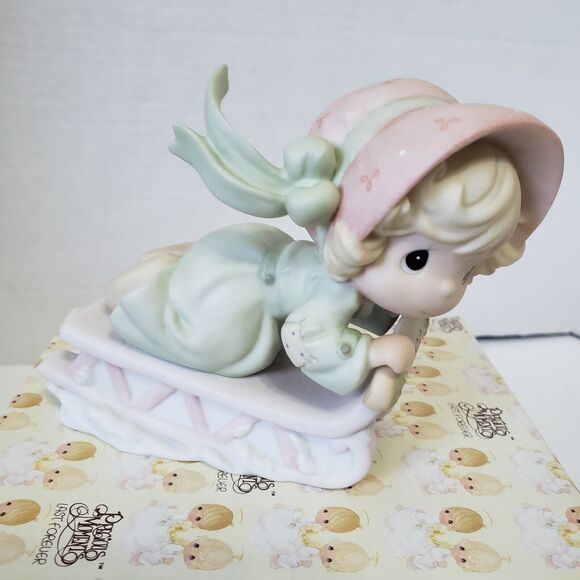 Precious Moments Slide Into The Next Millenium With Joy 1999 Annual Figurine Vtg - Picture 1 of 11